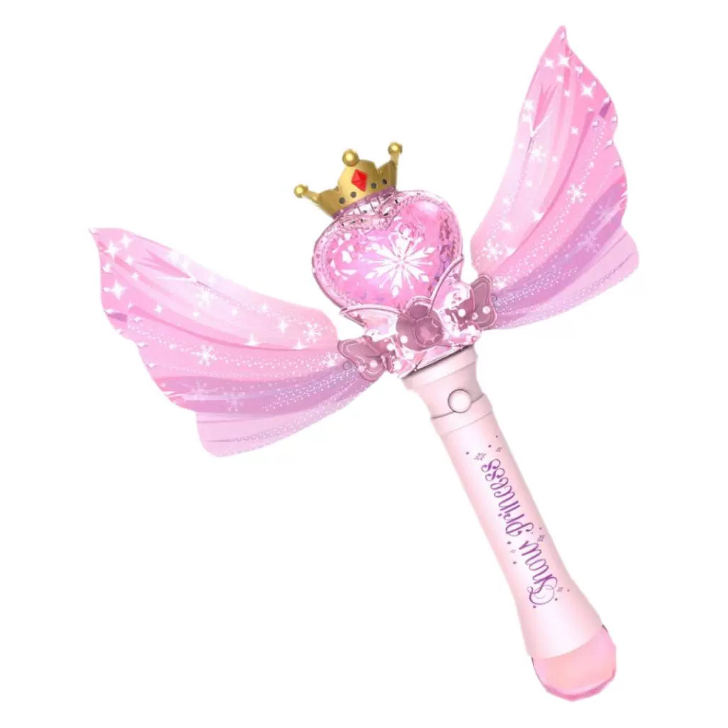 Magic Princess Bubble Wand – Light-Up Automatic Bubble Blower for Girls, Musical Heart Crown Wand, Leak-Proof Design, Birthday & Party Gift for Kids Ages 3+